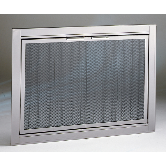 Polished Chrome Genesis Custom Fireplace Door