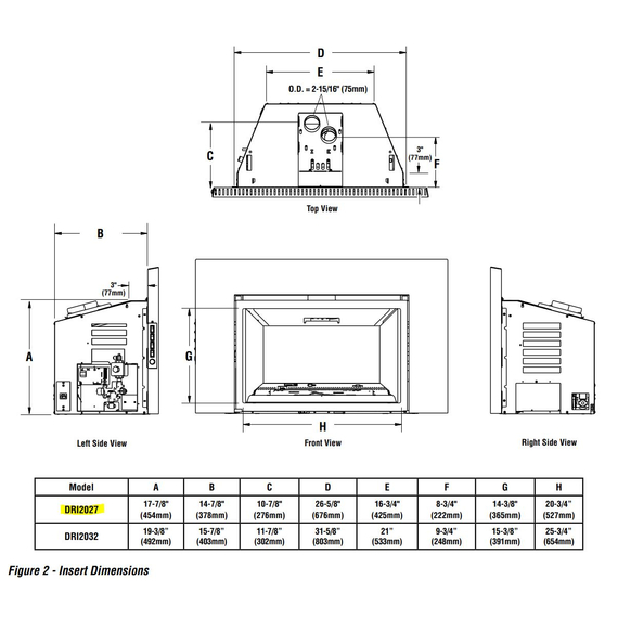 DRI2027 Insert Dimensions