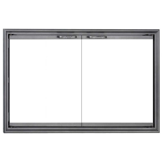 Inside Fit Shadow Zero Clearance Outdoor Fireplace Door In Silver Finish