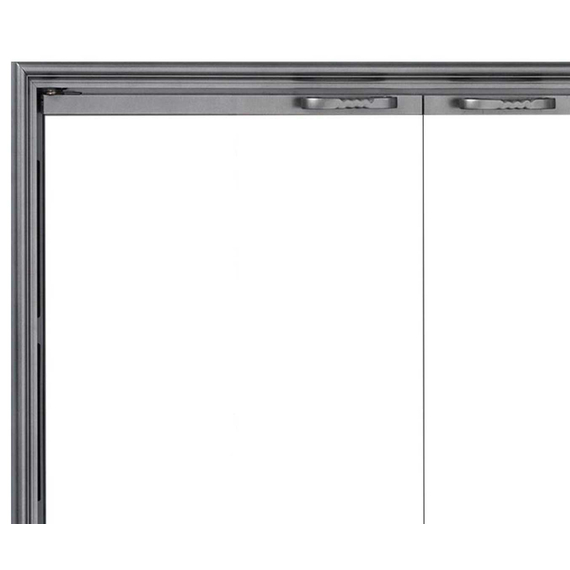 Shadow Fireplace Door Top Left Corner Detail In Silver