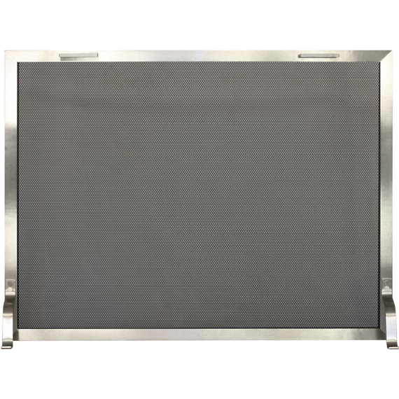 Brushed Stainless Steel Single Panel Fireplace Screen