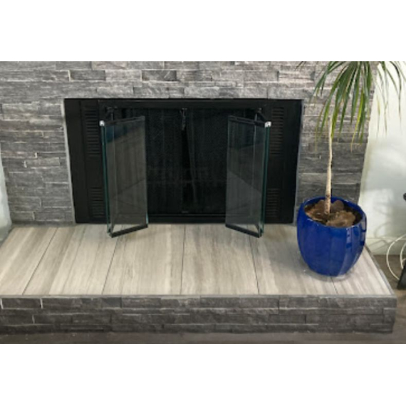 Stiletto Zero Clearance Fireplace Door Inside Fit In Matte Black