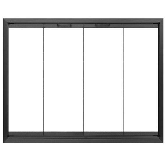 Huntress Zero Clearance Fireplace Door in Matte Black
