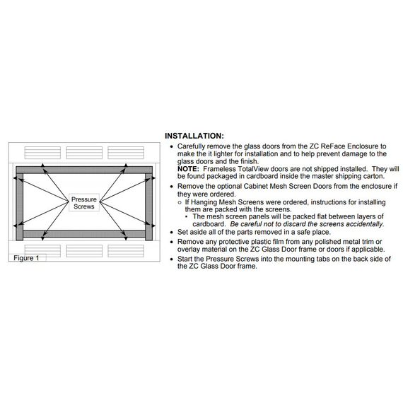 Installation diagram for inside fit doors