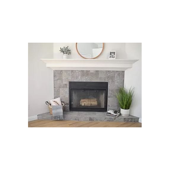 Matte Black Temco Fireplace-Fullfold Trackless BiFold with Clear Tempered Glass
