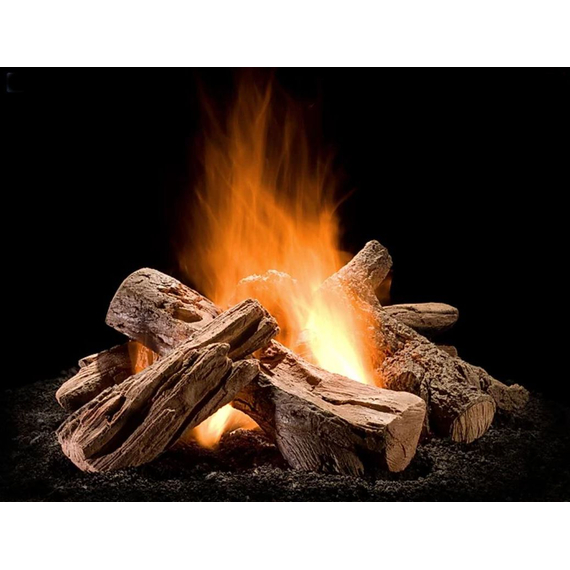 Wilderness Split Fire Pit Log Stack with Stainless Steel Burner