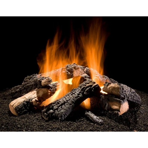 Wilderness Char Fire Pit Log Stack with Stainless Steel Burner
