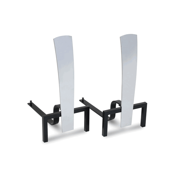 Fonda Andirons-Polished Nickel/Black