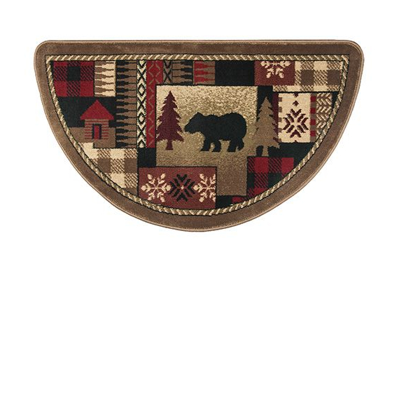 Goods of the Woods 42” x 25” Oriental II Bear Half-Round Hearth Rug