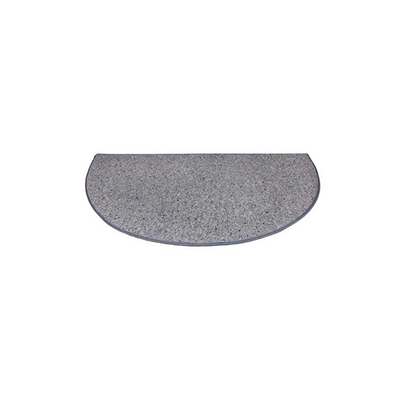 Goods of the Woods 48” x 27” Andiron Grey Wool Half-Round Hearth Rug In Use