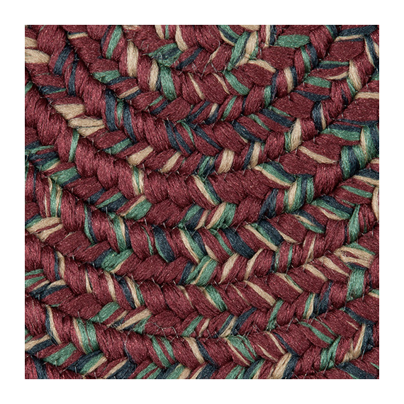 Goods of the Woods 48” x 27” Braided Multi-Red Half-Round Hearth Rug Pattern