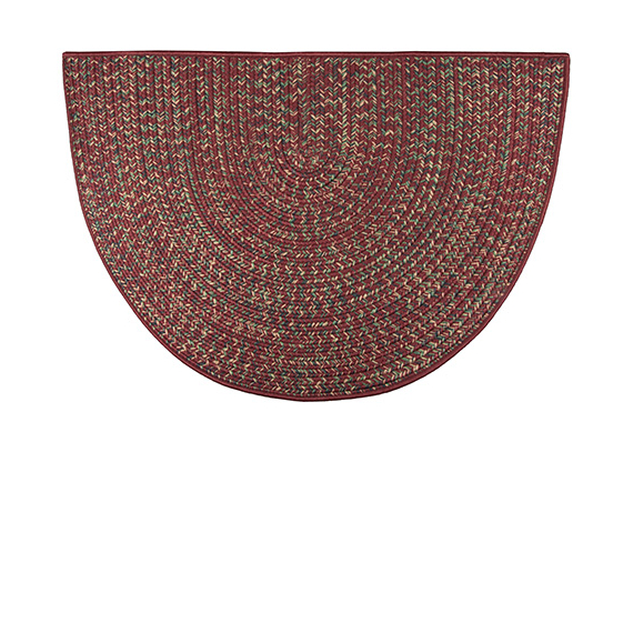 Goods of the Woods 48” x 27” Braided Multi-Red Half-Round Hearth Rug