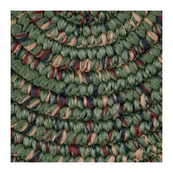 Goods of the Woods 48” x 27” Braided Multi-Green Half-Round Hearth Rug Pattern