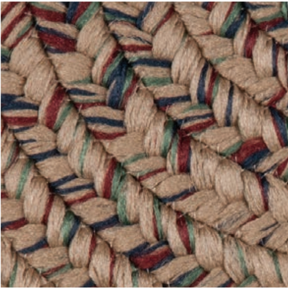 Goods of the Woods 48” x 27” Braided Multi-Beige Half-Round Hearth Rug Pattern Design
