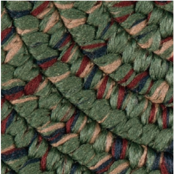 Goods of the Woods 48” x 27” Braided Multi-Green Half-Round Hearth Rug Pattern Design