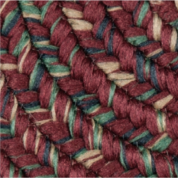 Goods of the Woods 48” x 27” Braided Multi-Red Half-Round Hearth Rug Pattern Design