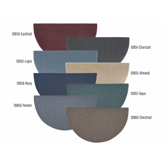 Goods of the Woods 48” x 27” Cottage Assorted Pack of 6 Hearth Rug Polypropylene Half-Round Hearth Rug Colors and Codes