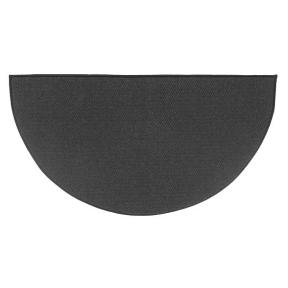 Goods of the Woods 72” x 36” Ember Black Wool Half-Round Hearth Rug