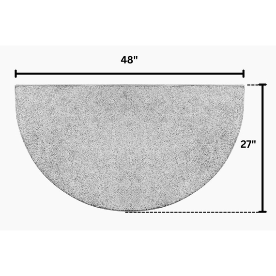 Goods of the Woods 48” x 27” Flame Green Half-Round Hearth Rug Dimensions