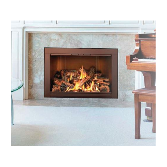 Piccolo Fireplace Door Installed In Ancient Age Finish