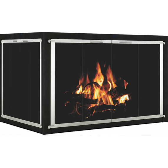 Appalachian Masonry Corner Fireplace Door