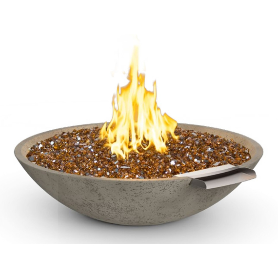 American Fyre Designs 40" Marseille Fire and Water Bowl Manual Flame Sensing | 752-80-M6C With Water Spout