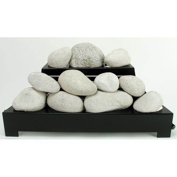 24 Inch ALTERNA FireStones Set with Vent Free Black Burner With Calico FireStone