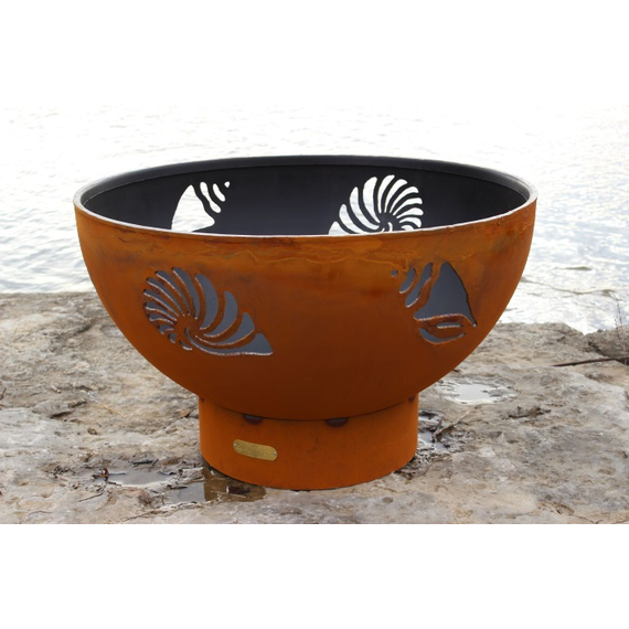 Finished in iron oxide patina that will beautifully mature over time