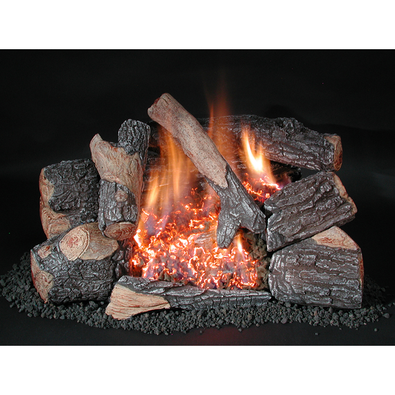 Oak Evening Embers Double Burner Vent Free Gas Log Set