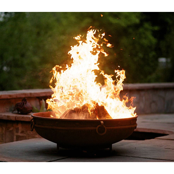 Emperor Fire Pit Burning