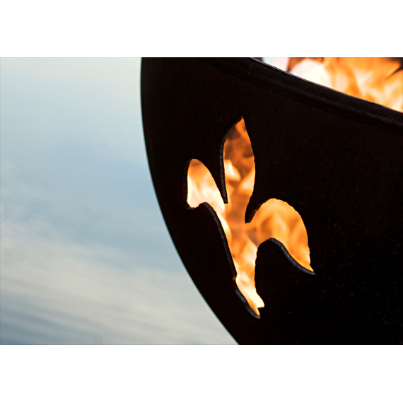 Fleur de Lis Gas  Fire Pit Cutout Close Up