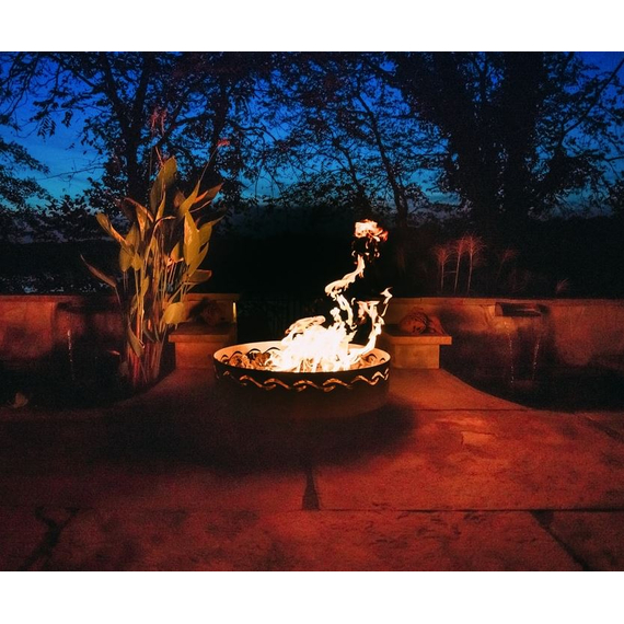 Fire Surfer Gas Fire Pit At Night