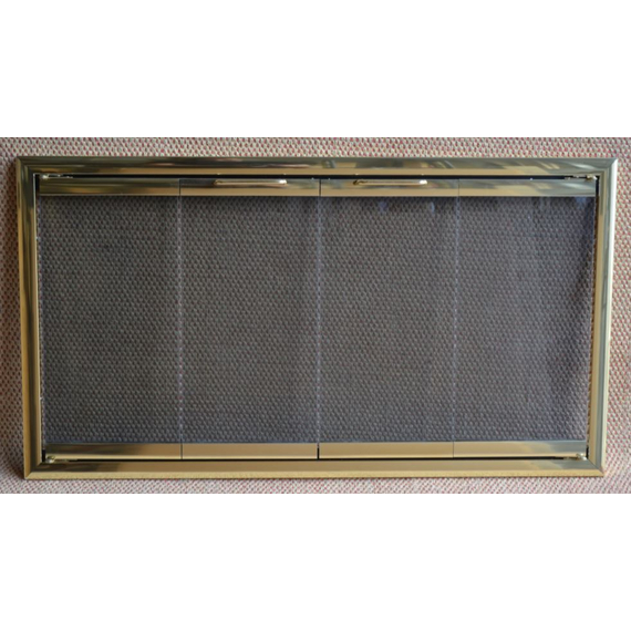Polished Brass Sunrise Zero Clearance Fireplace Door