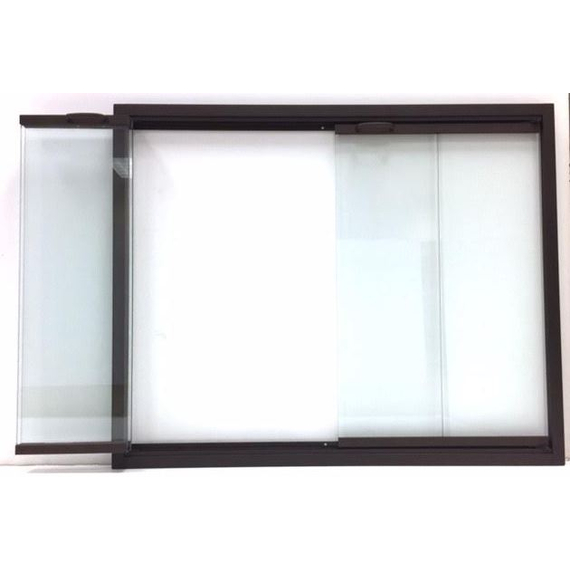 Sottile Masonry Fireplace Door In Rustic Matte Black Finish