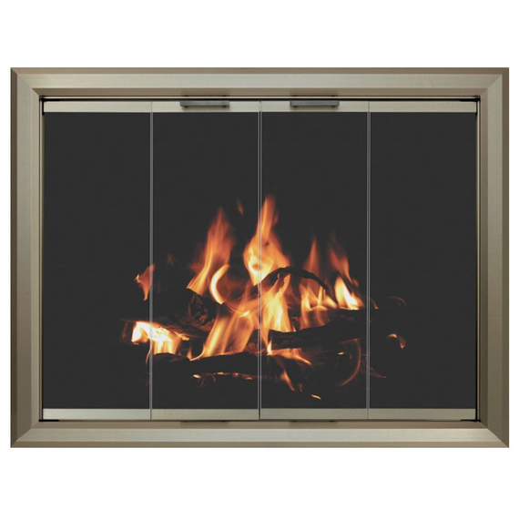 4 Sided Overlap Fit Lancer Zero Clearance Fireplace Door In Pweter