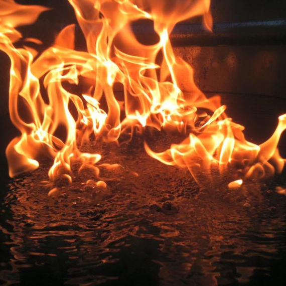 Fire On Water Flame Close Up