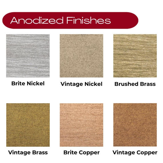CMC Custom Metal Company Anodized Frame Color Samples