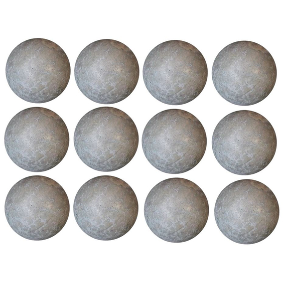 4 Inch Diameter Light Gray Smooth Fireballs Balls - 12 Pieces