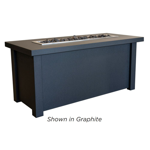Livia 55 Inch Linear Outdoor Gas Fire Table Graphite Finish