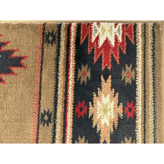 Vista Desert Brown Olefin Hearth Rugs Close Up Corner View