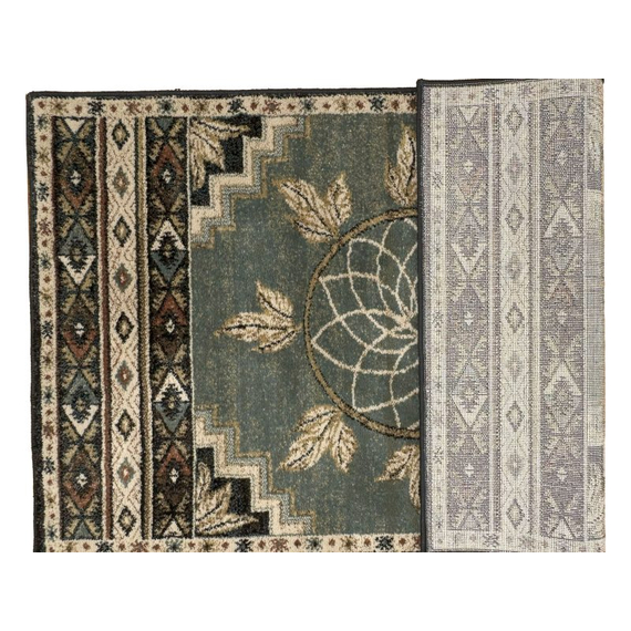 Vista Ancient Green Olefin Hearth Rugs with Back Surface View