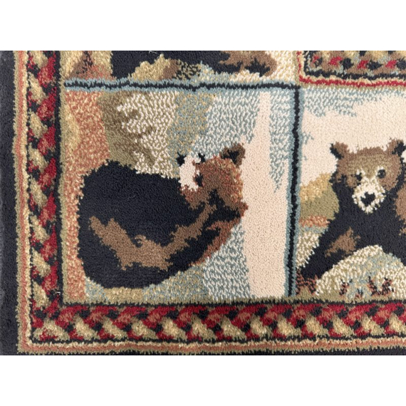 Vista Bears Posing Olefin Hearth Rugs Close Up Corner View