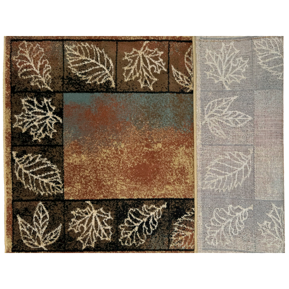 Vista Autumn Leaves Olefin Hearth Rugs with Back Surface View