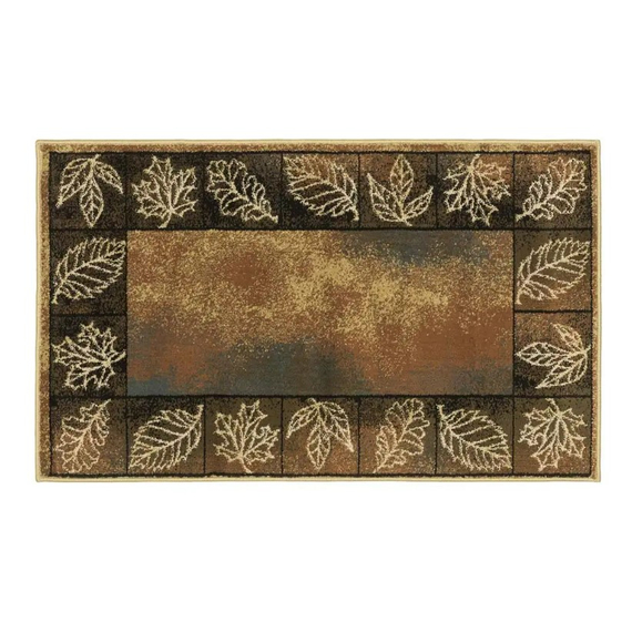 Goods of the Woods 50” x 30” Vista Autumn Leaves Olefin Hearth Rugs