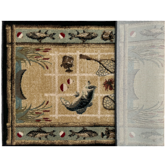 Vista Angler Olefin Hearth Rugs with Back Surface View
