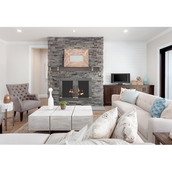 Artisian Masonry Fireplace Door frame detail