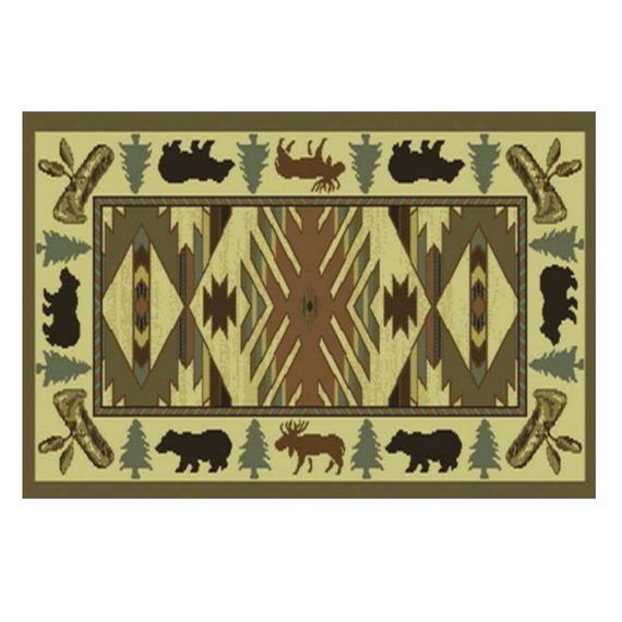 Goods of the Woods 50” x 30” Vista Bear Moose Patrol Olefin Hearth Rugs