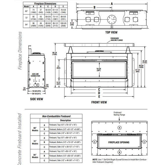 DRL4060-72-84 Dimensions
