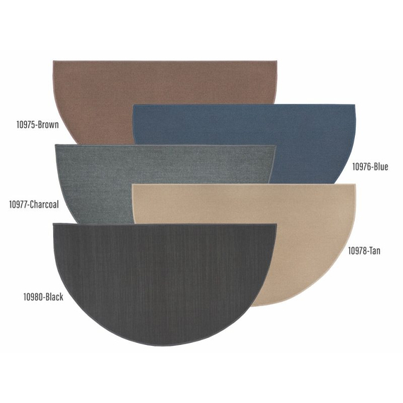 Goods of the Woods 60” x 32” Guardian Black Half-Round Hearth Rug Colors and Codes