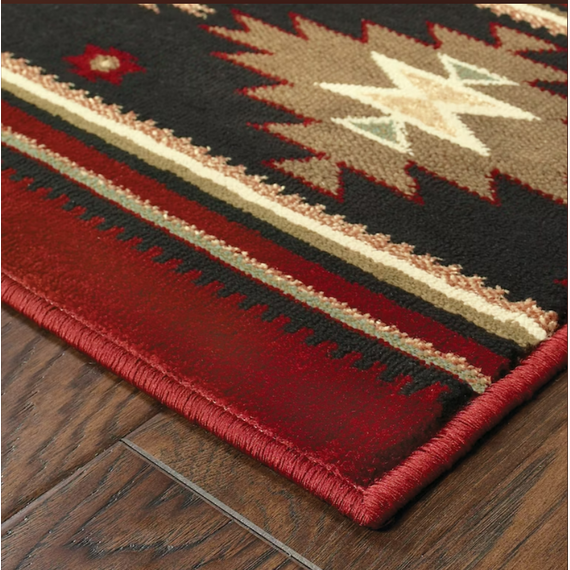Goods of the Woods 50” x 30” Vista Desert Red Olefin Hearth Rugs Close Up